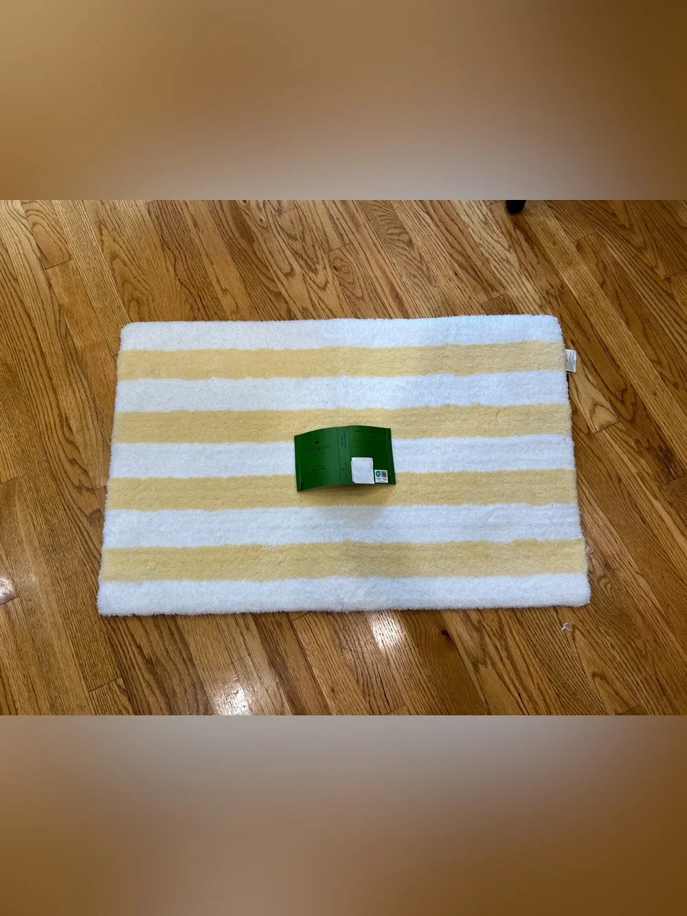 Kate Spade 20x32 Butter Yellow & White Stripe Bath Rug